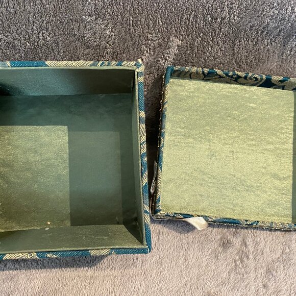 Katherine's Collection Vintage Gree Satin & Cream Lace Jewellery/Trinket Box - Picture 8 of 8